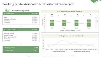 Working Capital Dashboard With Cash Conversion Cycle PPT Sample