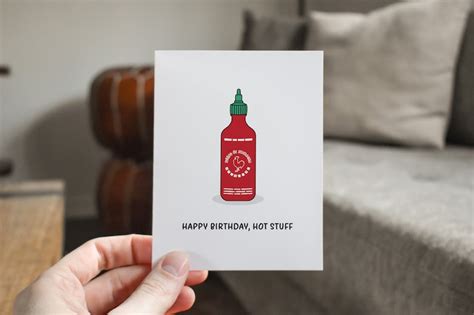 Funny Birthday Card For Hot Sauce Lover Spicy Birthday Gift Etsy