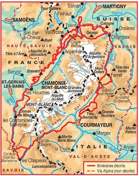 Carte Ign Du Tour Du Mont Blanc À Pied