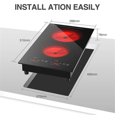 Mua Electric Cooktop 2 Burners110v Electric Stove Topanhane Infrared Burner 12 Inch Built In