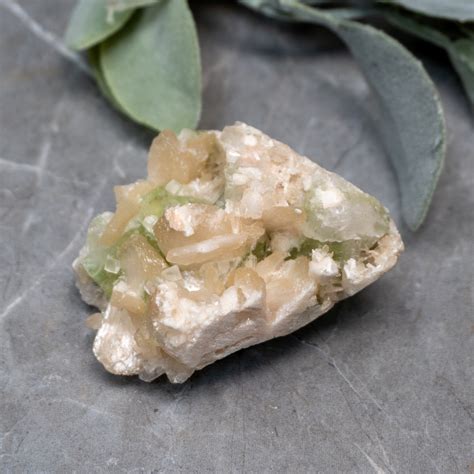 Green Apophyllite With Scolecite On Stilbite 5 The Crystal Council