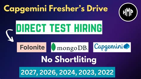 Direct Test Hiring 2024 Capgemini Hiring 2024 Batch Latest Hiring