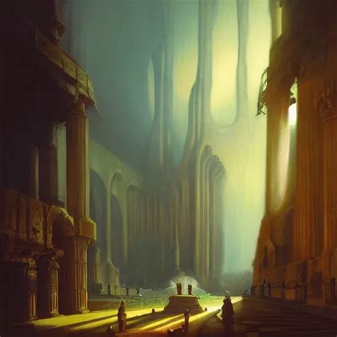 Massive Subterranean Gothic Citadel By Les Edwards And Stable