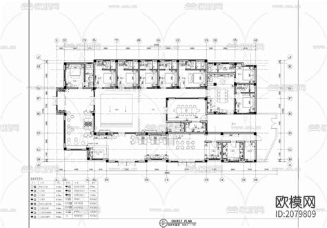 700㎡民宿cad施工图 免费3dmax模型库 欧模网