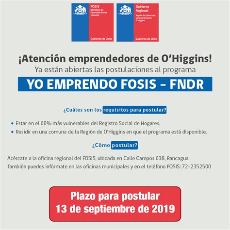 Fosis Abre Postulaciones Extraordinarias Para Emprendimiento Diario