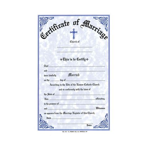 Church Goods Marriage Certificate Package Leaflet Missal