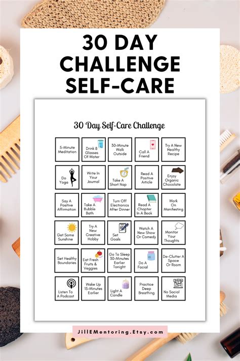 30 Day Self Care Challenge Printable PDF Self Care Challenge Etsy