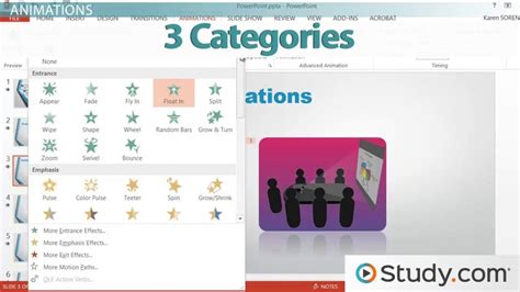 Using The Transitions And Animations Menus In Powerpoint Lesson