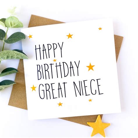 Great Niece Birthday Cardbirthday Card For Great Niece Niece Etsy