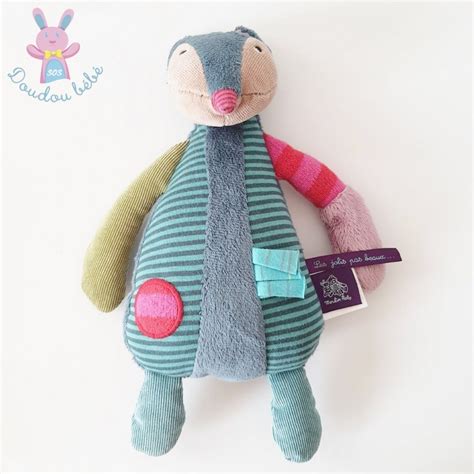 Doudou Renard coloré rayé Les jolis pas beaux MOULIN ROTY