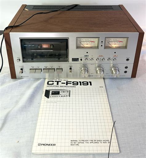 Vintage Pioneer Cassette Tape Deck Model Ct F9191 W Manual 1851265