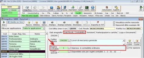 Indicazione del Regime Contabile in Contabilità GB INTEGRATO GB