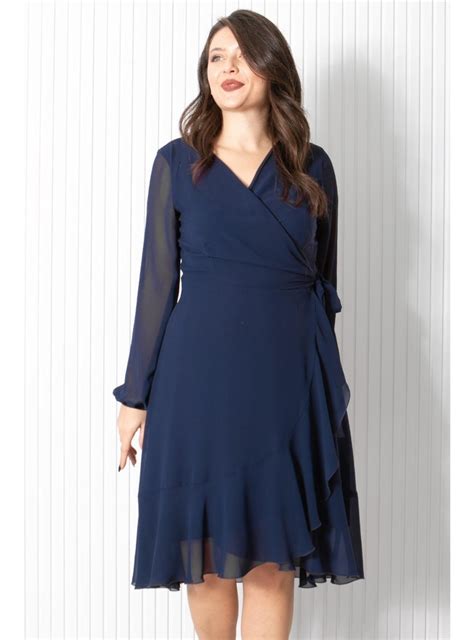 Navy Blue Plus Size Evening Dress