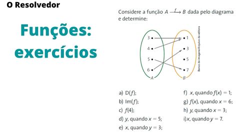 Considere a função f de A em B dada pelo diagrama e determine