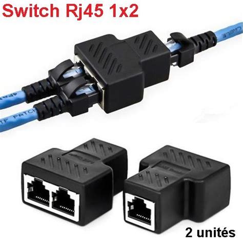 Generic Switch Double Ports Rj45 1x2 Splitter Connector Lan Ethernet Port Rj45 1 Vers 2 à