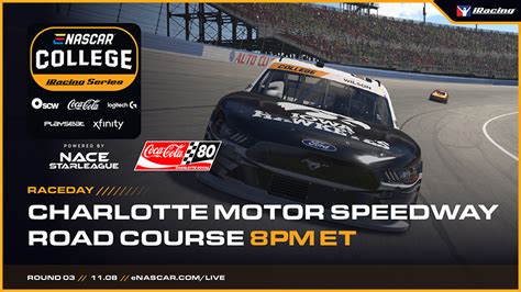 Enascar College Iracing Series Race Preview Coca Cola 80 At Charlotte