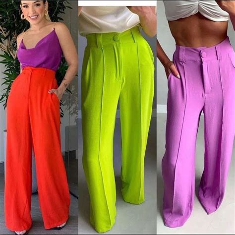 Cal A Pantalona Tecido De Duna De O V Rias Cores Shopee Brasil