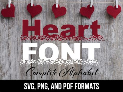 Heart Font SVG PNG Heart Letter and Numbers Vector - Etsy