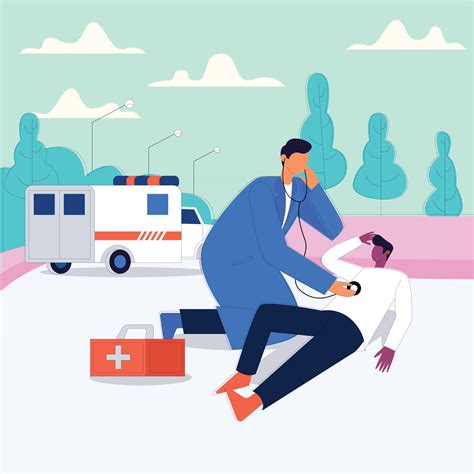 Emergency Doctor Checking Patient To Pick Hospital Illustration