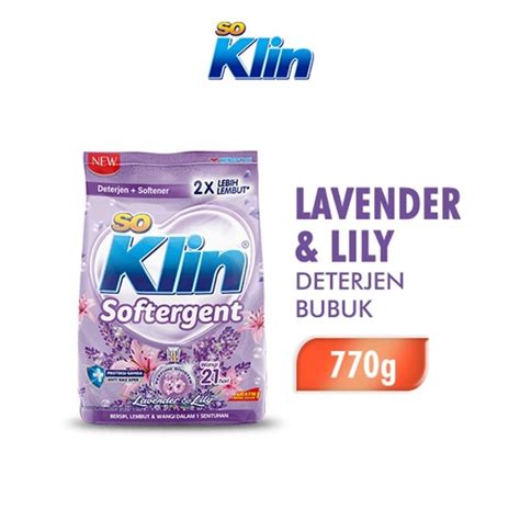 Jual So Klin Deterjen Bubuk Lavender Lily 770 Gr Shopee Indonesia