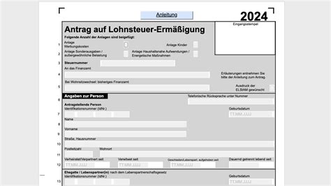 Antrag Auf Lohnsteuer Ermäßigung 2025 Pdf Josi Rozele