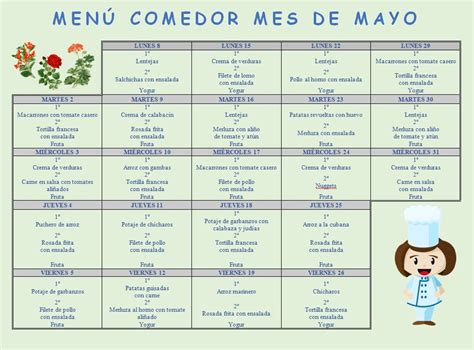 Men Comedor Mayo Ceip Juan Ram N Jim Nez Triana