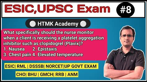 ESIC AIIMS NORCET RML DSSSB CHO EXAM MCQ UPSC ESIC Nursing