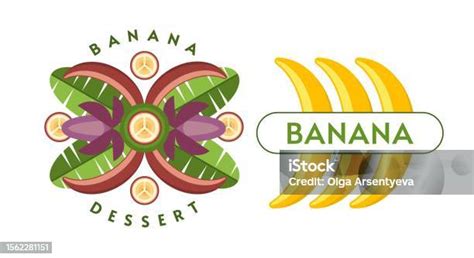 Set Of Logos With Yellow Red Bananas Stock Illustration Download