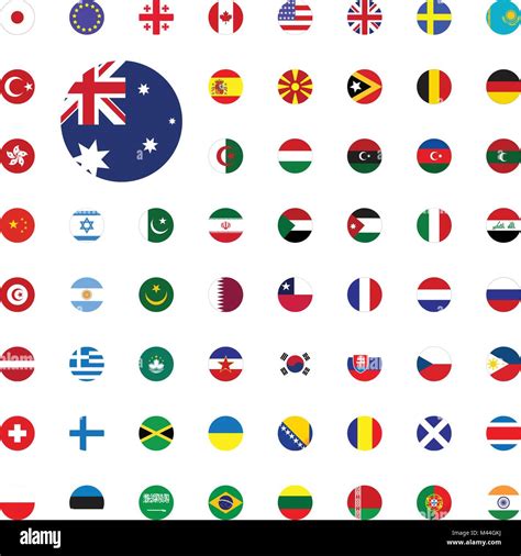 Australia Round Flag Icon Round World Flags Vector Illustration Icons