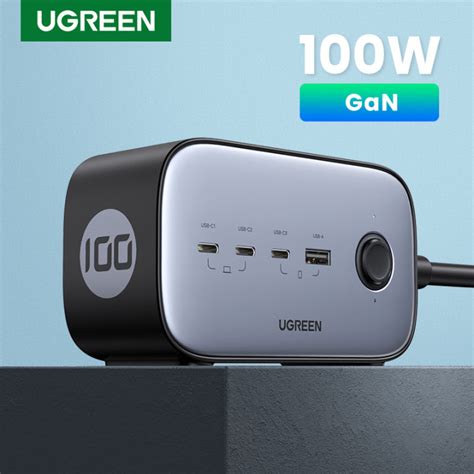 UGREEN GaN Power Socket DigiNest Pro 100W USB C Charging Station 6 In