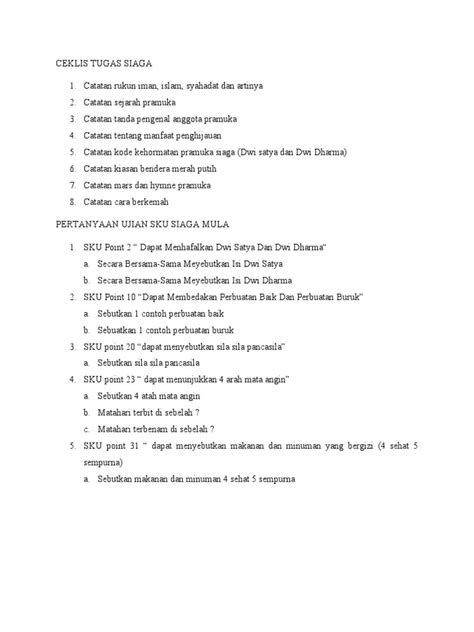 Ujian Sku Siaga Dan Penggalang Pdf