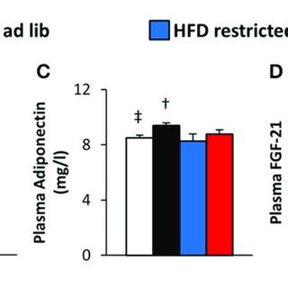 Plasma Concentrations Of Insulin A Leptin B Adiponectin C