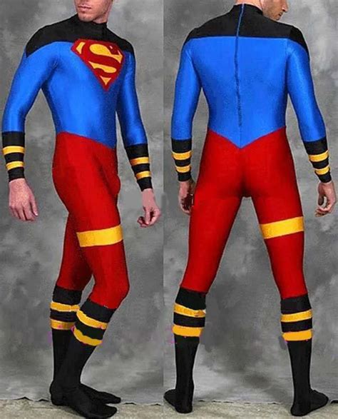 Red And Blue Superman Costume Spandex Newest Tight Fullbody Superman ...