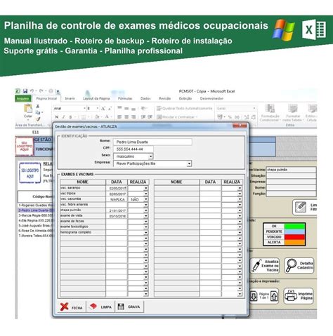 Planilha De Controle De Exames M Dicos Ocupacionais R Em