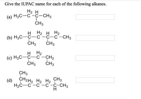 Solved Give The IUPAC Name For Each Of The Following Chegg