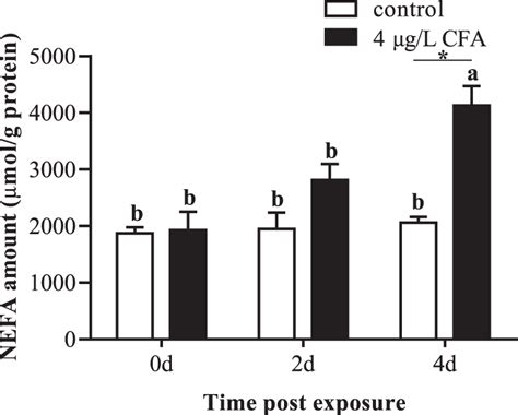 Nefa Levels In Hepatopancreas Of Shrimp Exposed To Cfa The Samples Download Scientific Diagram