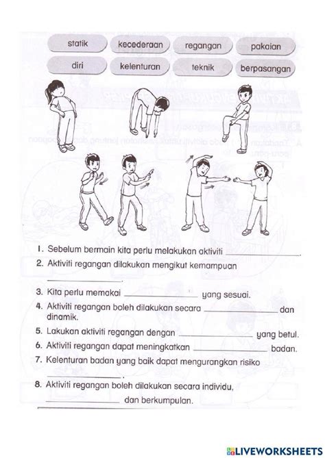 Kepentingan Aktiviti Regangan Worksheet Live Worksheets