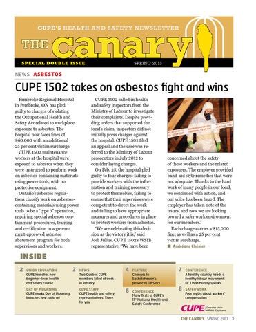 The Canary Spring 2013 By Canadian Union Of Public Employees Issuu