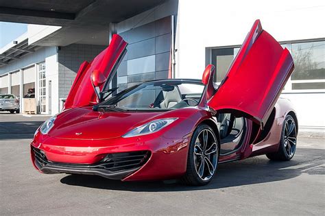 C Color Mclaren Mp Rojo Ara A Superdeportivo Volc N Fondo De