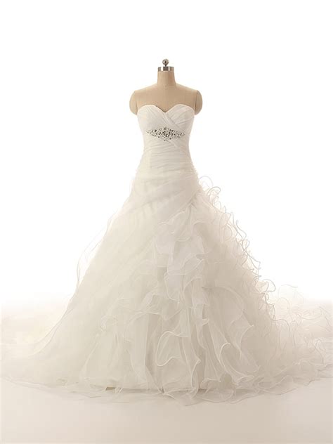 Modern Sweetheart Ball Gown Organza With Beaded Wedding Dress Etsy