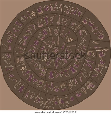 Ancient Writing Symbols Vanished Civilizationgreece Crete Stock Vector (Royalty Free) 1728557713 ...