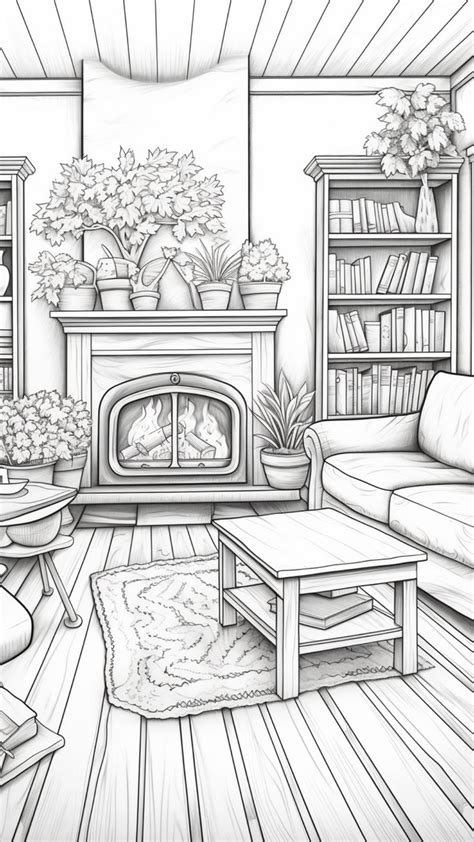 Fall Coloring Pages For Adults Free Printables Autumn Cosy Fire