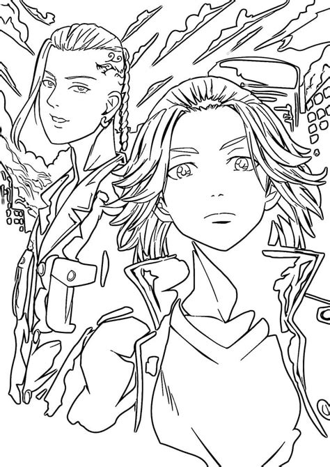 Tokyo Revengers Manjiro Sano Coloring Page Free Printable Coloring