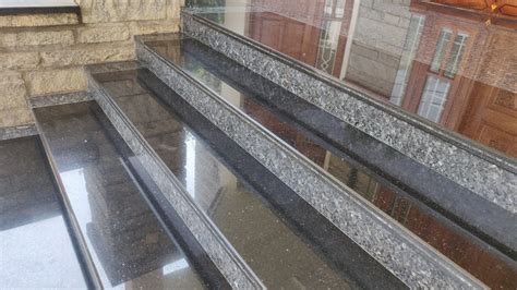 Main Entrance Two Colour Granite Flooring And Staircase Design And