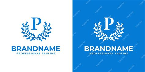 Premium Vector Letter P Laurel Fish Logo Suitable For Business