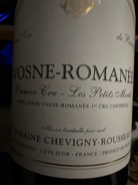 2019 Domaine Chevigny Rousseau Vosne Romanée 1er Cru Les Petits Monts