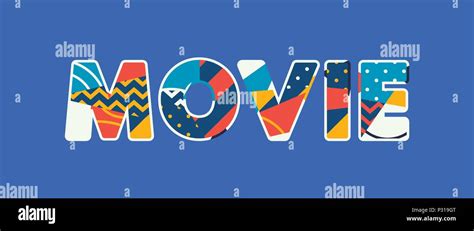 The Word Movie Concept Written In Colorful Abstract Typography Vector