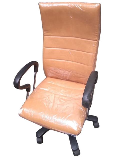 High Back Brown Leather Revolving Office Chair At Rs 5900 In Navi