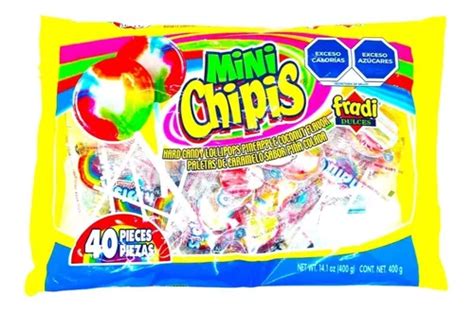 Paleta Arcoiris Mini Chipis Caramelo Bolsa Pz Fradi Dulces Sabores