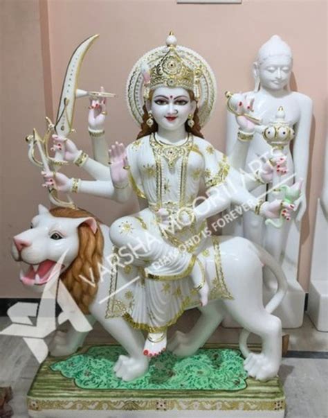 Traditional Hindu White Marble Durga Maa Statue At Rs 75000 In Jaipur